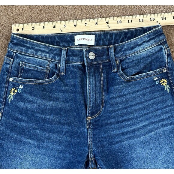 Driftwood Kelly Jeans W2 L31  Bootcut Embroidered Boho Festival Y2K Flowers - Picture 9 of 11